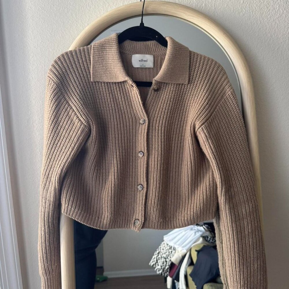 Aritzia Women's Tan and Brown Jumper